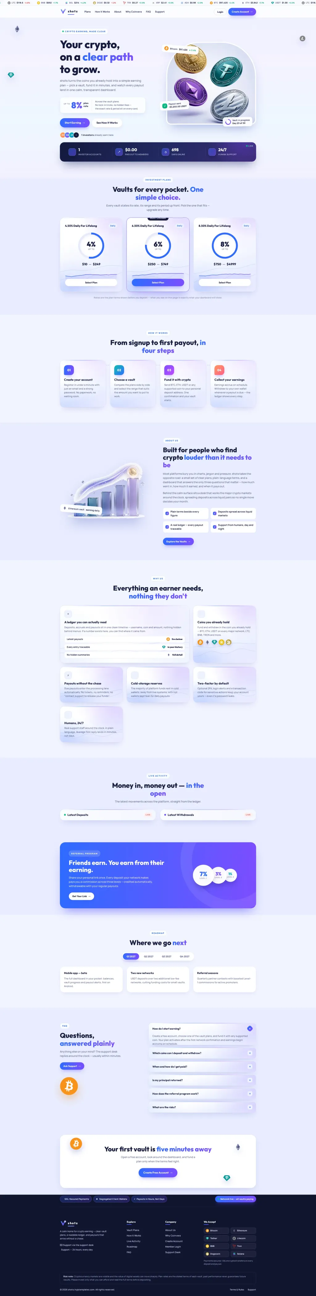 COINVERA — HYIP Template Pack — GoldCoders HYIP template preview (H-TPL2)